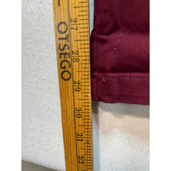 St. John's Bay Women's Straight Pants Flat Front Stretch Size 14 Autumn Burgundy - Picture 9 of 11